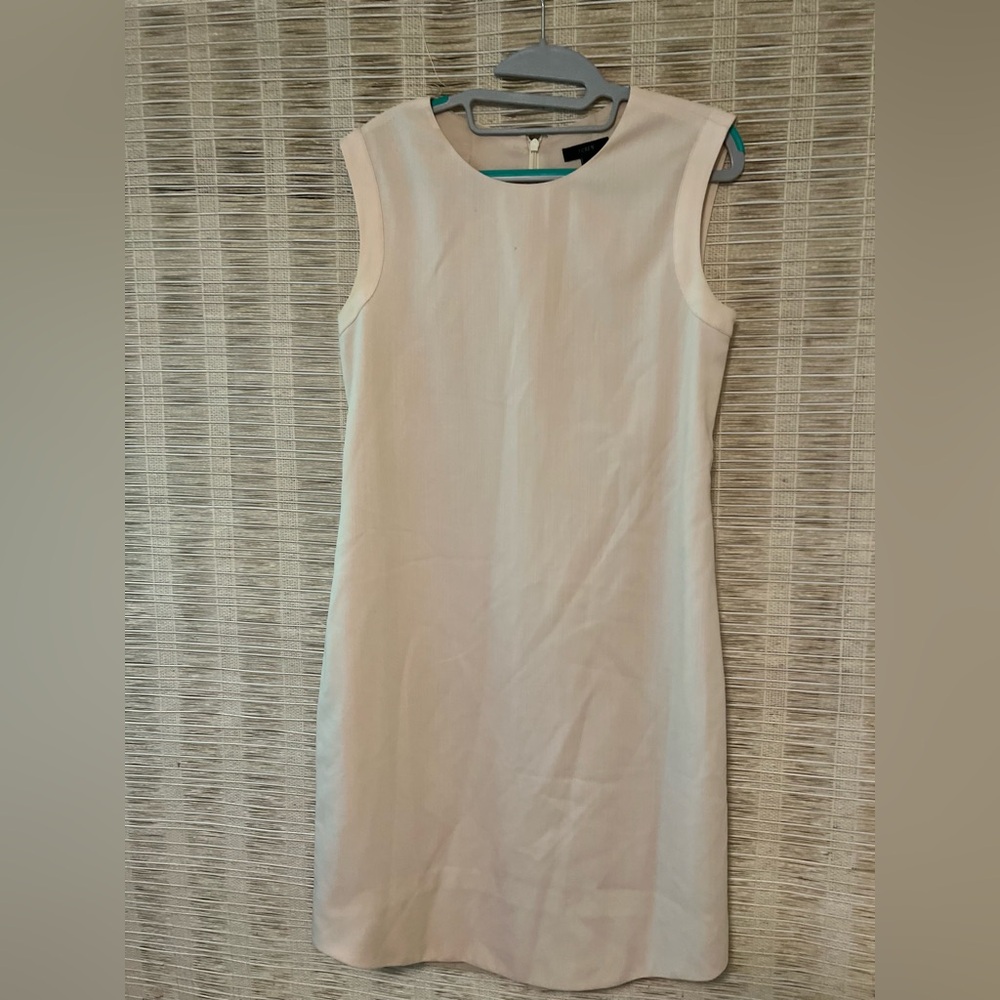J. Crew Elegant Sleeveless Cream 100% Wool lined Dress with Slits Both Sides S 2